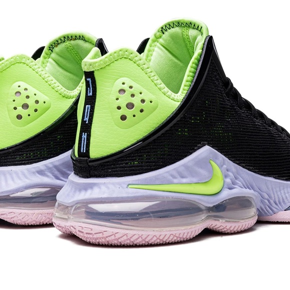 Nike LeBron XIX low, black with green, pink and purple. Size 12 NWB - Picture 6 of 8